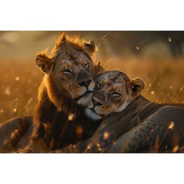 Lion and Lioness Painting Canvas